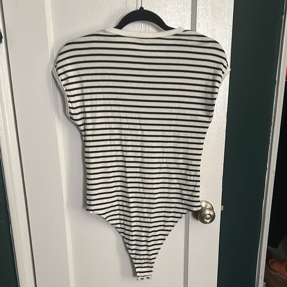 Zara Black and White Striped Bodysuit - Picture 5 of 5